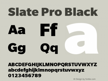 SlatePro-Black Version 1.000 Font Sample