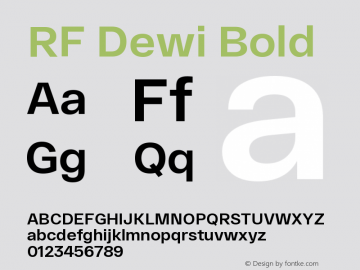 RF Dewi Bold Version 1.004;PS 001.004;hotconv 1.0.88;makeotf.lib2.5.64775 Font Sample