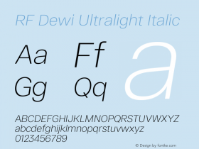 RF Dewi Ultralight Italic Version 1.004;PS 001.004;hotconv 1.0.88;makeotf.lib2.5.64775图片样张