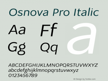 Osnova Pro Italic Version 1.000图片样张