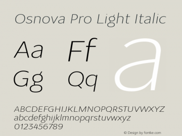 OsnovaProLight-Italic Version 1.000图片样张
