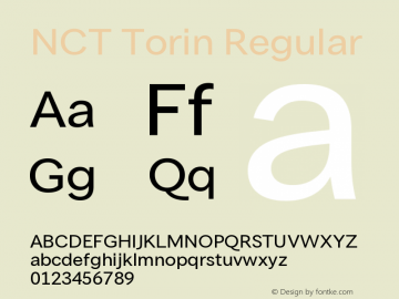 NCT Torin Regular Version 1.000;PS 001.000;hotconv 1.0.88;makeotf.lib2.5.64775图片样张