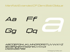 Manifold Extended CF Demi Bold Oblique Version 4.000;PS 004.000;hotconv 1.0.88;makeotf.lib2.5.64775图片样张