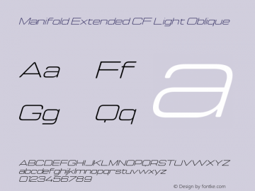 Manifold Extended CF Light Oblique Version 4.000;PS 004.000;hotconv 1.0.88;makeotf.lib2.5.64775图片样张