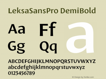 LeksaSansPro DemiBold Version 001.000 Font Sample