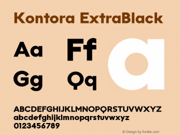 Kontora-ExtraBlack Version 2.000 Font Sample