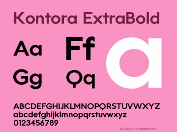 Kontora-ExtraBold Version 2.000 Font Sample