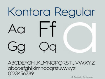 Kontora-Regular Version 2.000 Font Sample