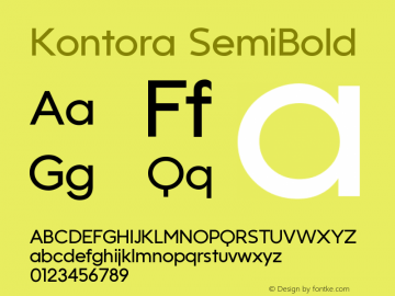 Kontora-SemiBold Version 2.000图片样张