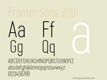 Framer Sans 200 2.0 Font Sample