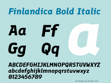 Finlandica Bold Italic Version 1.061图片样张