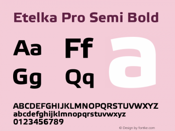 EtelkaPro-SemiBold Version 1.000 2005 initial release Font Sample