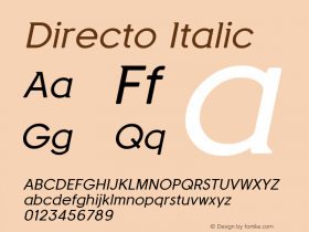 Directo-Italic Version 2.010;com.myfonts.green-type.directo.italic.wfkit2.3URh Font Sample