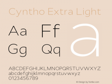 Cyntho-ExtraLight Version 1.00图片样张