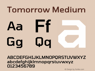 Tomorrow Medium Version 2.002 Font Sample