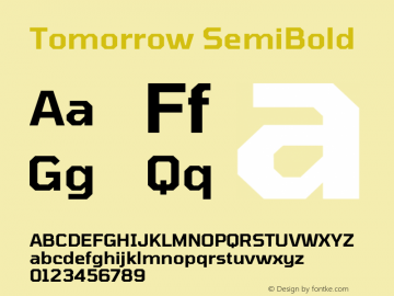 Tomorrow SemiBold Version 2.002 Font Sample