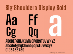 Big Shoulders Display Bold Version 1.000; ttfautohint (v1.8.2) Font Sample