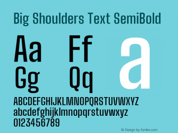 Big Shoulders Text SemiBold Version 1.000; ttfautohint (v1.8.2) Font Sample