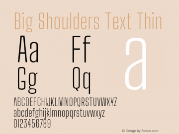 Big Shoulders Text Thin Version 1.000; ttfautohint (v1.8.2) Font Sample