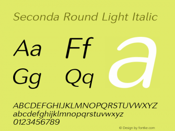 SecondaRound-LightItalic Version 1.12          UltraPrecision Font Font Sample