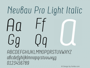 NeubauProLt-Italic Version 2.000图片样张