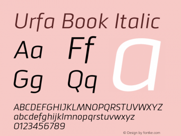 Urfa-BookItalic Version 1.000 | wf-rip DC20190530图片样张