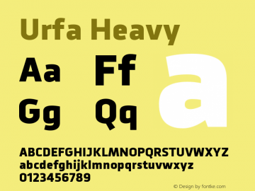Urfa-Heavy Version 1.000 | wf-rip DC20190530 Font Sample