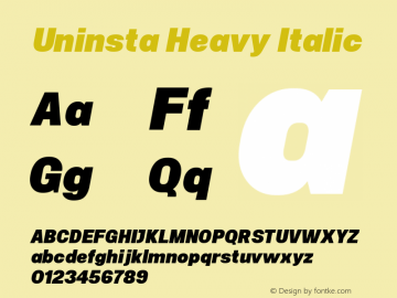 Uninsta-HeavyItalic Version 1.000图片样张