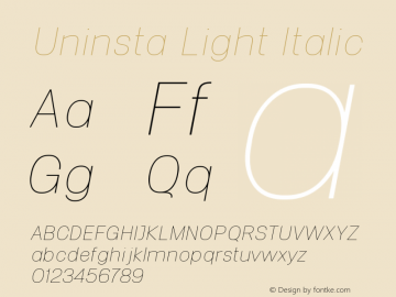 Uninsta-LightItalic Version 1.000图片样张