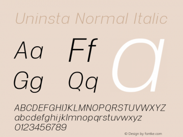 Uninsta-NormalItalic Version 1.000图片样张