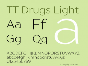 TTDrugs-Light Version 1.000;com.myfonts.easy.type-type.tt-drugs.light.wfkit2.version.4fbK Font Sample