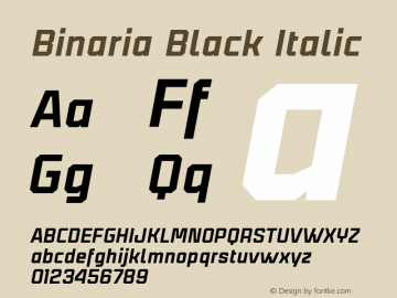 Binaria Black Italic Version 001.001 ;YWFTv17图片样张