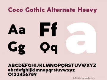 CocoGothicAlternate-Heavy Version 2.001 Font Sample