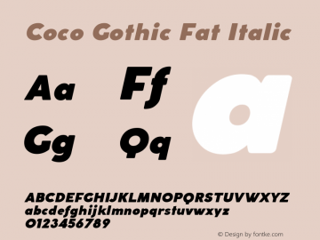 CocoGothic-FatItalic Version 2.001图片样张