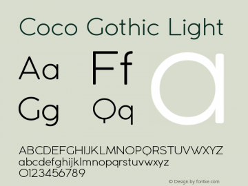 CocoGothic-Light Version 2.001 Font Sample