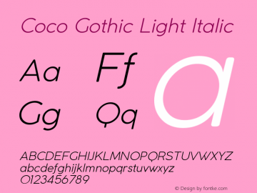 CocoGothic-LightItalic Version 2.001图片样张