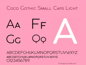 CocoGothicSmallCaps-Light Version 2.001 Font Sample