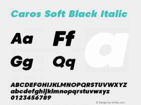 Caros Soft Black Italic Version 1.000 Font Sample