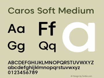 Caros Soft Medium Version 1.000 Font Sample