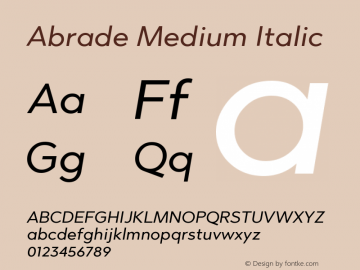 Abrade-MediumItalic Version 1.000;com.myfonts.easy.greyscale-type.abrade.italic.wfkit2.version.4pJh Font Sample