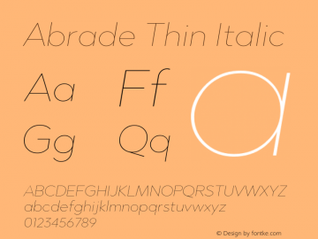 Abrade-ThinItalic Version 1.000;com.myfonts.easy.greyscale-type.abrade.extra-thin-italic.wfkit2.version.4pJs Font Sample