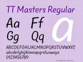 TTMasters-Regular Version 1.000 Font Sample