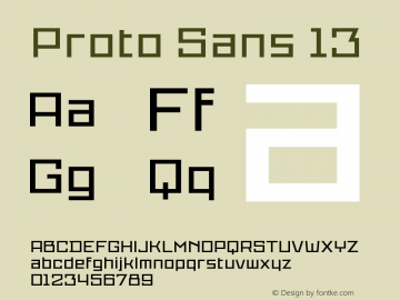 ProtoSans13 Version 001.001 Font Sample