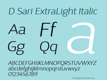 DSariExtraLight-Italic 1.000图片样张