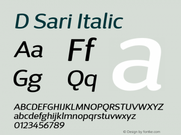 DSari-Italic 1.000 Font Sample