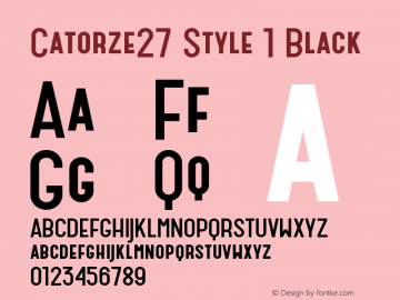 Catorze27 Style1 Black Version 1.001; Fonts for Free; vk.com/fontsforfree图片样张