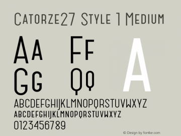 Catorze27 Style1 Medium Version 1.001; Fonts for Free; vk.com/fontsforfree图片样张