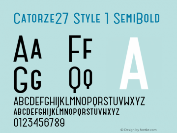 Catorze27 Style1 SemiBold Version 1.001; Fonts for Free; vk.com/fontsforfree图片样张