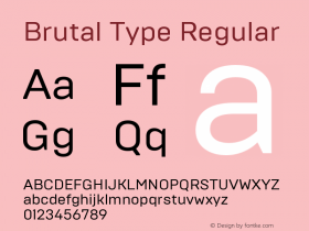 BrutalType Version 1.001;com.myfonts.brownfox.brutal-type.regular.wfkit2.47YU图片样张