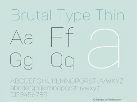 BrutalType-Thin Version 1.001;com.myfonts.brownfox.brutal-type.thin.wfkit2.47YM图片样张